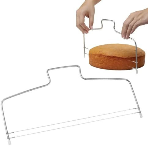 Tagliapasta per dolci, tagliapasta per base torta in acciaio inox, tagliapasta per base torta, tagliapasta facile usare, per tagliare facilmente base della torta in strati uniformi, argento