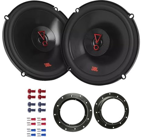 JBL Stage3 627F Lautsprecher mit Einbauset passend für VW Volkswagen T5 Transporter 2003-2015 Türen vorne 450W 165mm 2 Wege Koax