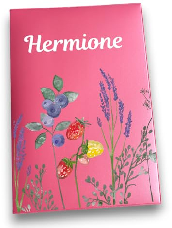 Protège Ordonnance Personnalisé Motif Floral Aquarelle, 16,5 x 23,5 cm, Pochettes Multiples pour Cartes Vitale et Mutuelle (nacré rose)