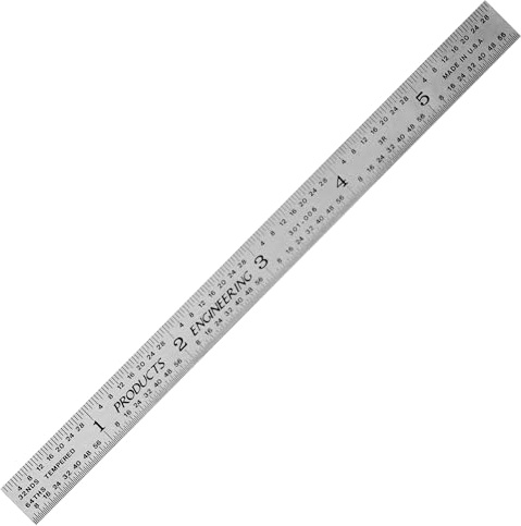 PEC Tools 6” Flexible Machinist Rule, Spring Tempered Steel Ruler with Satin Chrome Finish, 1/50 Thick x 1/2 Wide, Metal Ruler with Inch Graduation(3R), High Precision Measuring Tool, Made in USA