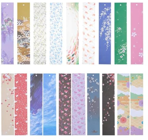 WEBEEDY 15 Stück Japanische Windspiel Fangtassel Ersatz Papier Windfänger Streifen Ersatz Für Japanische Gusseisen Windglocke Innen Und Außendeko 4 x 20cm
