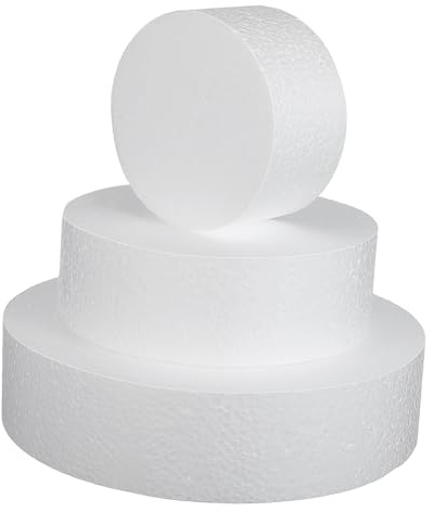 GLEAVI Moldes Para Pastel De Espuma Redondos 3 Tamaños (10 Cm, 15 Cm, 20 Cm) Modelo De Práctica Para Decoración Fondant En Bodas y Repostería Diy