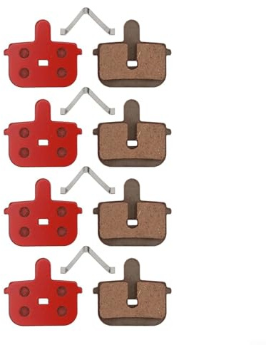 Noteflora Semi-Metallic Disc Brake Pad Kit, 4 Pairs For Kugoo G-Booster Electric Scooter, Heat Resistant And Lightweight, Compatible With Tongli Forever Bicycle Calipers(Metal)