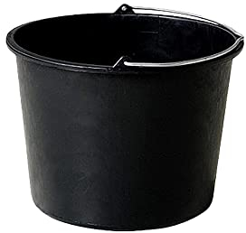 Xclou Diseño Cubo, cubo de agua, cubo, cubo con asa de metal, redondo, 20 L, aprox. 21 x 25 cm de diámetro, color negro