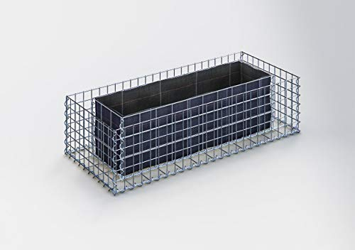 Gabiona | Paniers de gabion carrés | Paniers de pierres remplissables | Grilles pour jardinière surélevée résistant aux intempéries | Jardinière surélevée de gabion – Fabriqué en Allemagne 120 x 30 x 50 cm