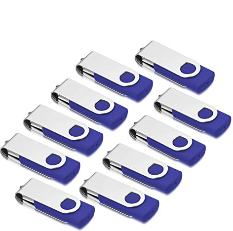 AreTop USB Stick 4GB 10 Stück, 360° drehbar USB 2.0, Blau