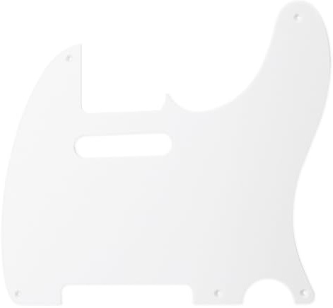 Musiclily 5 Hole Vintage Telecaster Pickguard Electric Guitar Scratch Plate for USA/Mexican Made Fender Standard Tele Style, 1Ply White