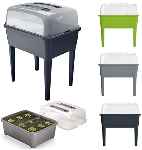 Raised Flower Bed, XXL, 83 Litres, Propagation Pot, Flower Pot, Cold Frame, Greenhouse Flower Box With Lid (Green)