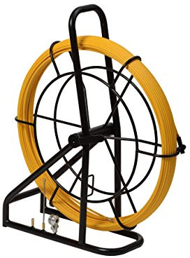 Anguila 3.0617 Pasacable Industrial de Fibra de Vidrio + Polipropileno de 6mm 100m con Contenedo VH600, Terminales intercambiables, Amarilla, 100 Metros