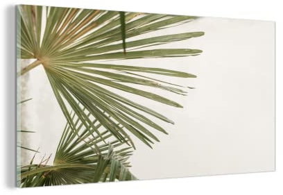 MuchoWow Glasbild Glasfoto Wandbild Bilder Deko 80x40 cm Sommer - Blatt - Grün