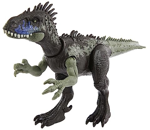 Mattel Jurassic World Dominion-dinosauriefigur, vilt rytande dryptosaurus med ljud- och attackfunktion, medelstor, ställbar, leksakspresent med uppkopplad digital lek HLP15