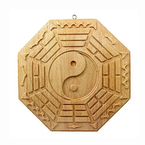 Spiegel for Wanddekoration, Bagua-Spiegel, traditioneller chinesischer Feng-Shui-Spiegel, taoistischer Buddhismus, Heimdekoration, Feng Shui, Pfirsichholz, chinesische Kultur, Talisman, Mahagoni, konv