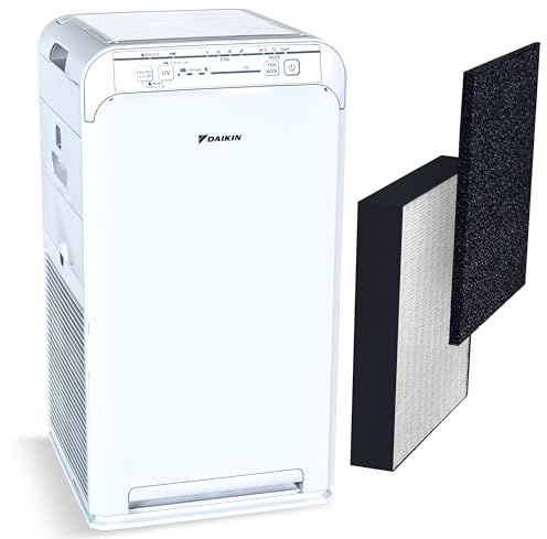 Daikin MCB50YSAU Room Air Purifier for Home, HEPA, Activated Carbon, Pre-Filter and UVC LED Light, Zero Ozone Product, CARB Certified, 10.5 x 10.5 x 19.5 in