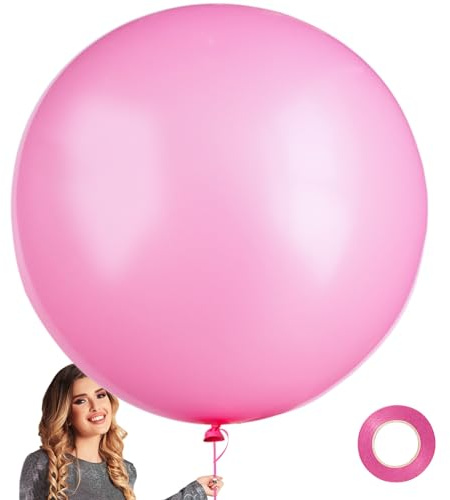 Jätte ballonger diameter 91 cm rosa stor ballong jumbo latex ballong dekorationer för bröllop födelsedagsfest baby shower karneval (rosa ballong 91 cm)