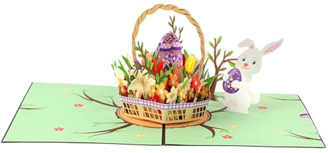 Milageto -Grußkarte, 3D-Popup, Fröhliche Osterkarten, Beileidskarte, süße Frühlings-3D-Grußkarten für Ostern, Freundin, Freund