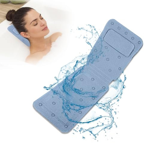 Sonhomay Cuscino da bagno completo per vasca da bagno traspirante tappetino antiscivolo per vasca da bagno con 30 ventose accessori per vasca da bagno