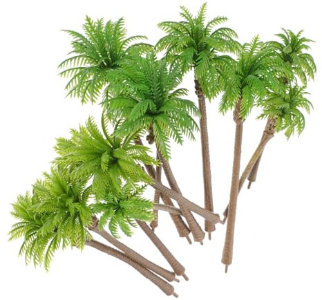 VILLCASE 12stücke Miniatur Palmenbäume Für Landschaftsmodelle Künstliche Kokosnuss-Baum Für Miniatur-Dekorationen Tropischen Szenen