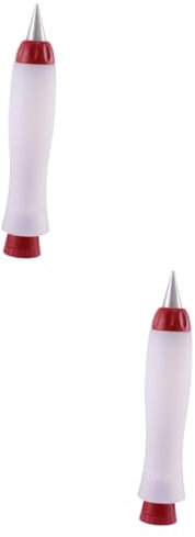 Mikinona 2pcs Chocolate Pen for Baking Decorating Cake Decorating Mouth Pen Silicone Writing Tool Easy to Use Petal Paste Craft Random Style