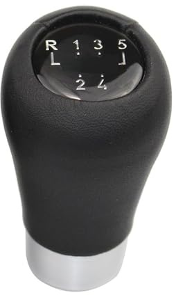 Amazleer 5-Gang Schaltknauf für B-M-W, Schwarzer Handball, Universal Knauf Kompatibel mit E30, E36, E46, E34, E39, 25117896031