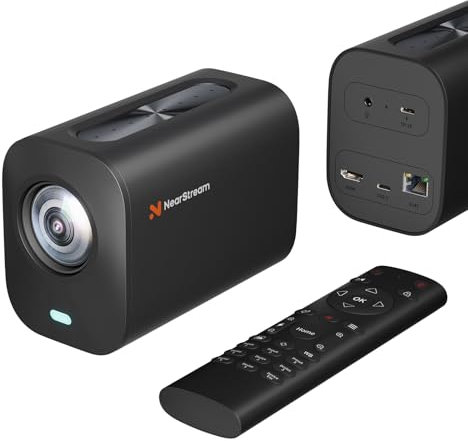 NearStream 4K 60FPS Webcam for PC,Laptops,Autofocus Wired Streaming Camera,RJ45/HDMI/USB Webcam Remote Control Adjustable Viewing Angle,Works with Conferences,Zoom Meetings,AI Tracking VM20