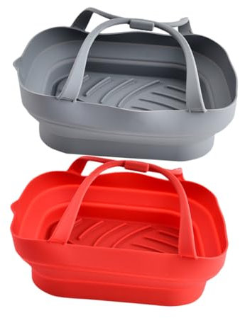 GRIRIW 2stücke Silikon Backform Für Heißluftfritteuse Wiederverwendbare Antihaft-baking-trays Hitzebeständiges Silikon Geeignet Für Verschiedene Kochmethoden
