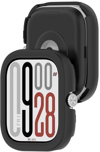 SMYAOSI Funda para Redmi Watch5/Redmi Watch4 Bumper, Silicona Protectores de Pantalla y láminas Smart Watch Case para RedmiWatch 5/RedmiWatch 4 Accesorios para smartwatches (2 Piezas Negro)