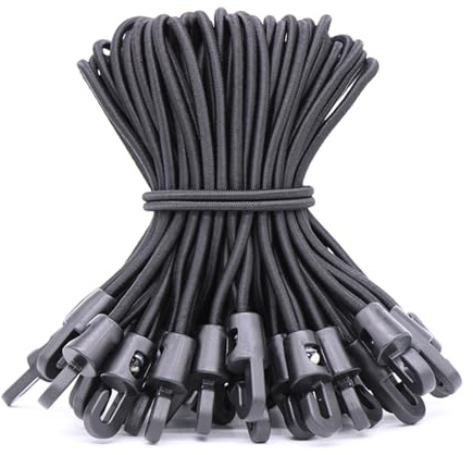 BYZANDQI Spanngummi mit Haken 12er-Pack 10cm, Expander mit Haken Schwarz | Planenspanner Zeltgummis Gummispanner Planengummi Expanderschlingen für Planen Zelt Net Camping