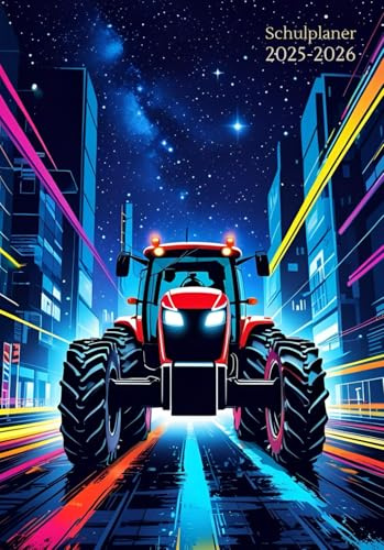Hausaufgabenheft A5: Traktor - Schule - Kinder & Teenager - Mädchen & Jungs - Grundschule, Gymnasium & Berufsschule - Schulplaner Mit Wochentagen, ... - Einfach - Softcover Ohne Spiralbindung.