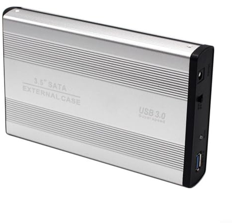 LVYXON Caja de disco duro móvil de aleación de aluminio para 3 5 pulgadas para SATA a USB 3 0, uso externo de escritorio, soporta modo de suspensión y protección contra sobrecorriente y cortocircuito