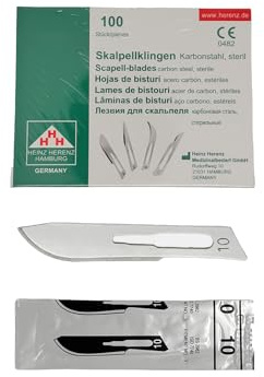 Wittex – 100 Stück sterile Skalpellklingen Nr. 10 für Skalpellhalter Nr. 3 – Extrem scharf, einzeln verpackt