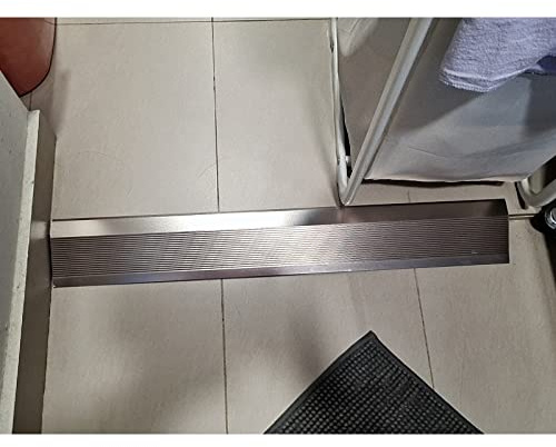 RLKHXBS Bande de Transition au Sol de 4 Pouces de Large, réducteur de Porte métallique/Rampe de seuil/Garniture de Bord pour Les Transitions inégales, Grande moulure pour Balayage pour Fauteuil