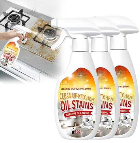 Kitchen Cleaner,Heavy Duty Degreaser,Strong Oil Detergent Lemon Cleaner, Multi-Purpose Household Degreaser,Kitchen Spray for Cleaning Up Kitchen Oil Stains, Stain Remover for Stove,Range Hood (3pcs)