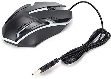 RASTKY La Souris de Jeu Filaire Lumineuse Effectue des Clics Précis et des Exécutions Rapides pour Les Grands Jeux (Black)