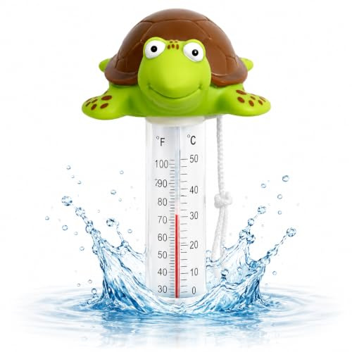 Termometro galleggiante – Temetro dell'acqua per piscina & piscina & Whirpool – per misurazione precisa (tartaruga)