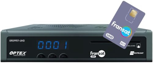 Ricevitore satellitare Fransat UHD 4K modello Optex ORS9957 PVR Ready + scheda francese UHD