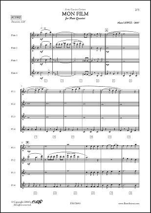 CLASSICAL SHEET MUSIC - Mon Film - A. LOPEZ - Flute Quartet