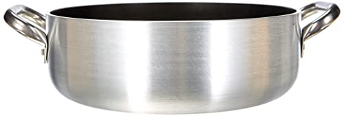Pentole Agnelli ALSA2106S28 Casseruola Bassa con Maniglie, Alluminio, Argento, 28 cm