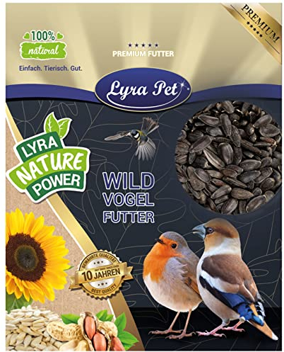 Lyra Pet® | 25 kg Sonnenblumenkerne Schwarz | Wildvogelfutter Ganzjährig | Ideal für Kleine Vögel | Vogelfutter für Gartenvögel | Mit Höchstem Ölgehalt | Spendet Energie im Sommer und Winter