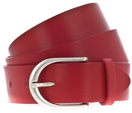 Vanzetti Damen Leder Gürtel Damengürtel Vollrindleder rot 35 mm