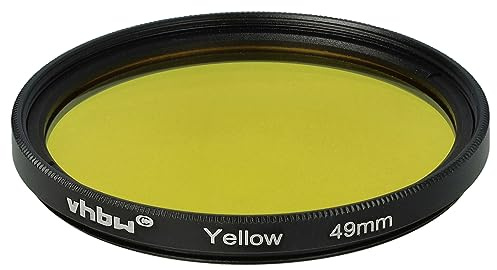 vhbw Universal Farbfilter gelb für Kamera Objektive mit 49mm Filtergewinde | Gelbfilter