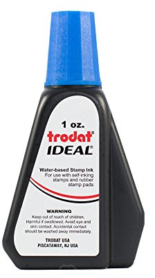 Trodat 45175 Ideal Premium Replacement Ink for Use with Most Self Inking and Rubber Stamp Pads, 1oz., Blue