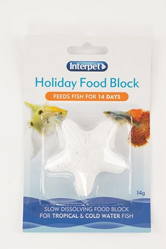 Interpet Slow Release Holiday Mineral Fish Food Block with Freeze Dried Food, transparent