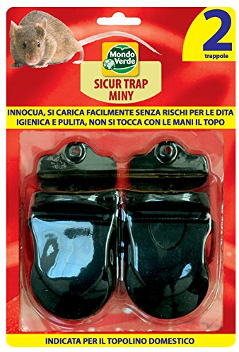 Mondo Verde TTP31 - Pack de 2 trampas de Ratones, Color Negro