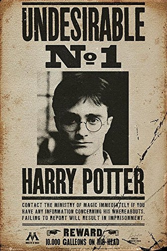 Harry Potter Poster Undesirable No. 1 (61cm x 91,5cm) + 2 St. Schwarze Posterleisten mit Aufhängung