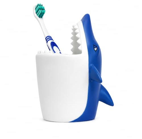 Winkee - Vaso para cepillo de dientes, diseño de animal (tiburón)