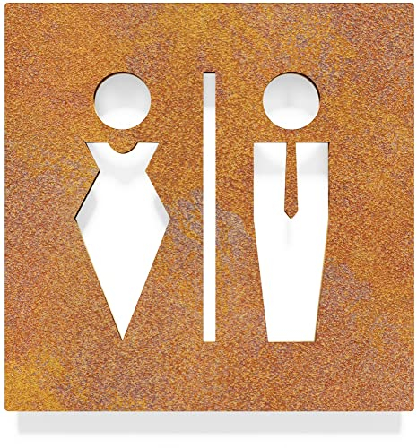 Vintage WC-Schild - selbstklebend - Retro Design Toiletten-Schild C-01-R