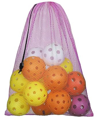 GSE Mesh Drawstring Ball Bag with Lock, 1-Pack, Purple, 18 x 12