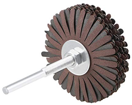 sourcing map Roue à Lamelles en Tissu Abrasif, Étoile de Ponçage, Tige de 1/4 Pouces pour le Travail Du Bois, Sculpture de Racines, Polissage de Meubles, Grain 400