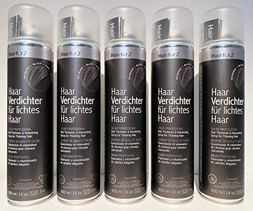 Vorratsangebot! 5 x Hairfor2 Haarverdichtungsspray 400ml (mittelbraun)