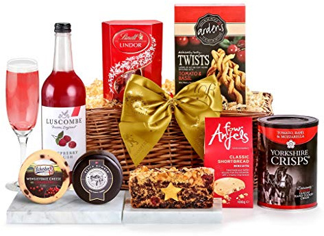Gourmet Non-Alcoholic Gift Basket - Alcohol-Free Stratford Hamper with Elderflower & Rose Presse, Luxury Cheddar, Shortbread, Fruit Cake - Luxury Food & Drink Gifts, from Regency Hampers